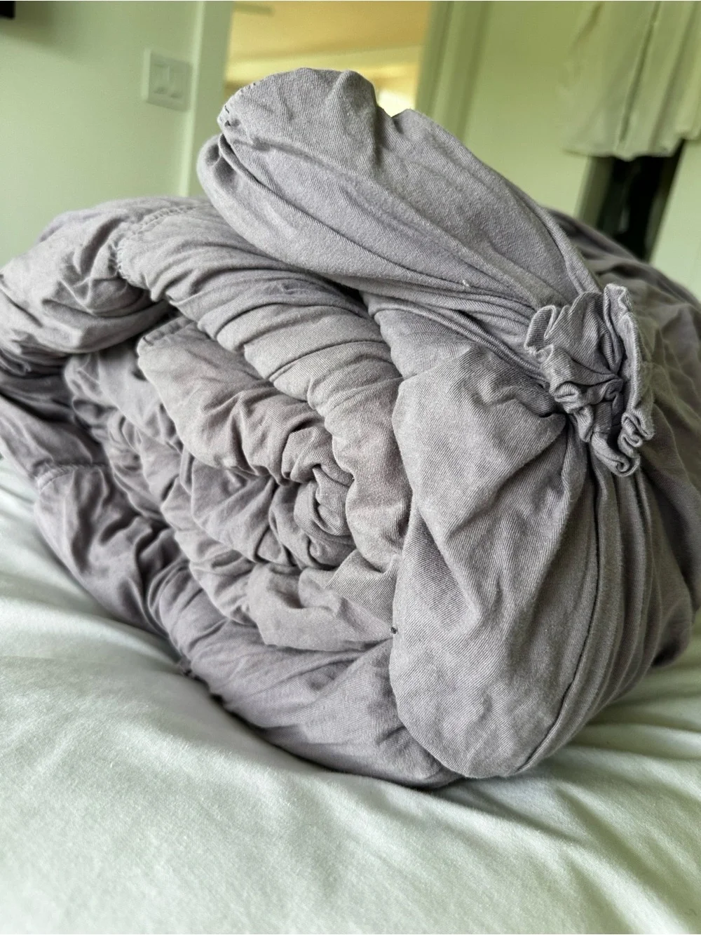 Anthropologie Organic Rosette Jersey Quilt by Lazybones